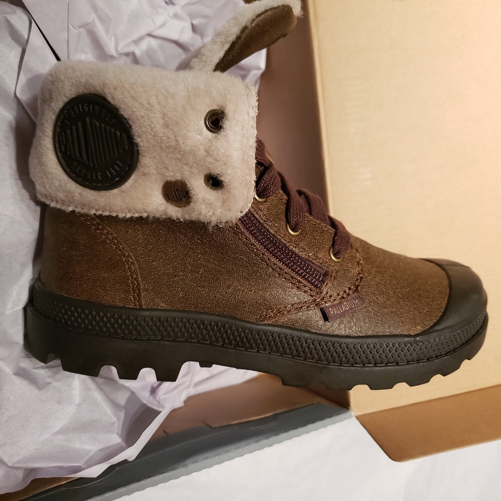 Palladium New CHILDREN's 2 ZIP Leather PILOT Cuffed KIDS Boots UNISEX NIB 🎉HP - Picture 5 of 16